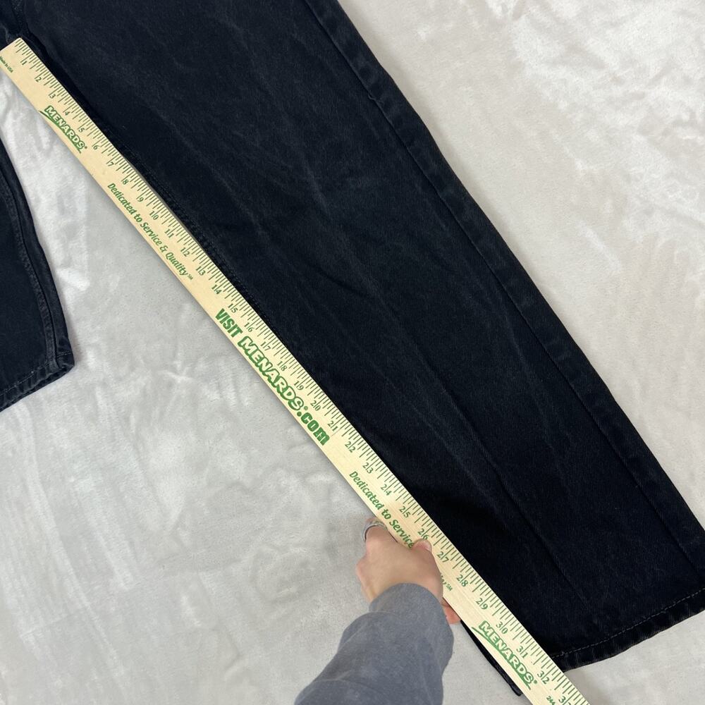 Levis 505 Jeans Mens 36x34 Black Denim Straight Leg Dad Grunge Workwear Classic - Picture 5 of 14
